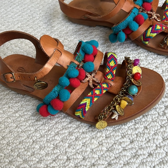 Like new! Vintage Elina Linardaki festive sandals size 8/38 with dustbag! - Picture 2 of 8